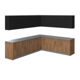 Kitchen Modern Collection Natural Teak & Black Color Base Size 10x8,5Ft Wide