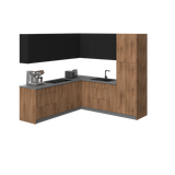 Kitchen Urban Collection Natural Teak & Black Color Base Size 8x8Ft Wide
