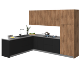 Kitchen Harmony Collection Natural Teak & Black Color Base Size 8x10Ft Wide