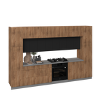 Kitchen Luxe Collection Natural Teak & Black Color Base Size 12Ft Wide