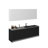Kitchen Fusion Collection Black & White Gloss Color Base Size 8.5Ft Wide