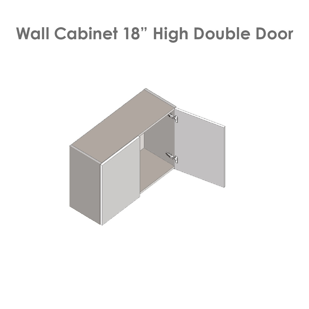 33" x 18" Wall Cabinet-Double Door-Grey