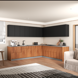 Kitchen Modern Collection Natural Teak & Black Color Base Size 10x8,5Ft Wide