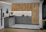 Kitchen Harmony Collection Gray & Natural Teak Color Base Size 8x10Ft Wide