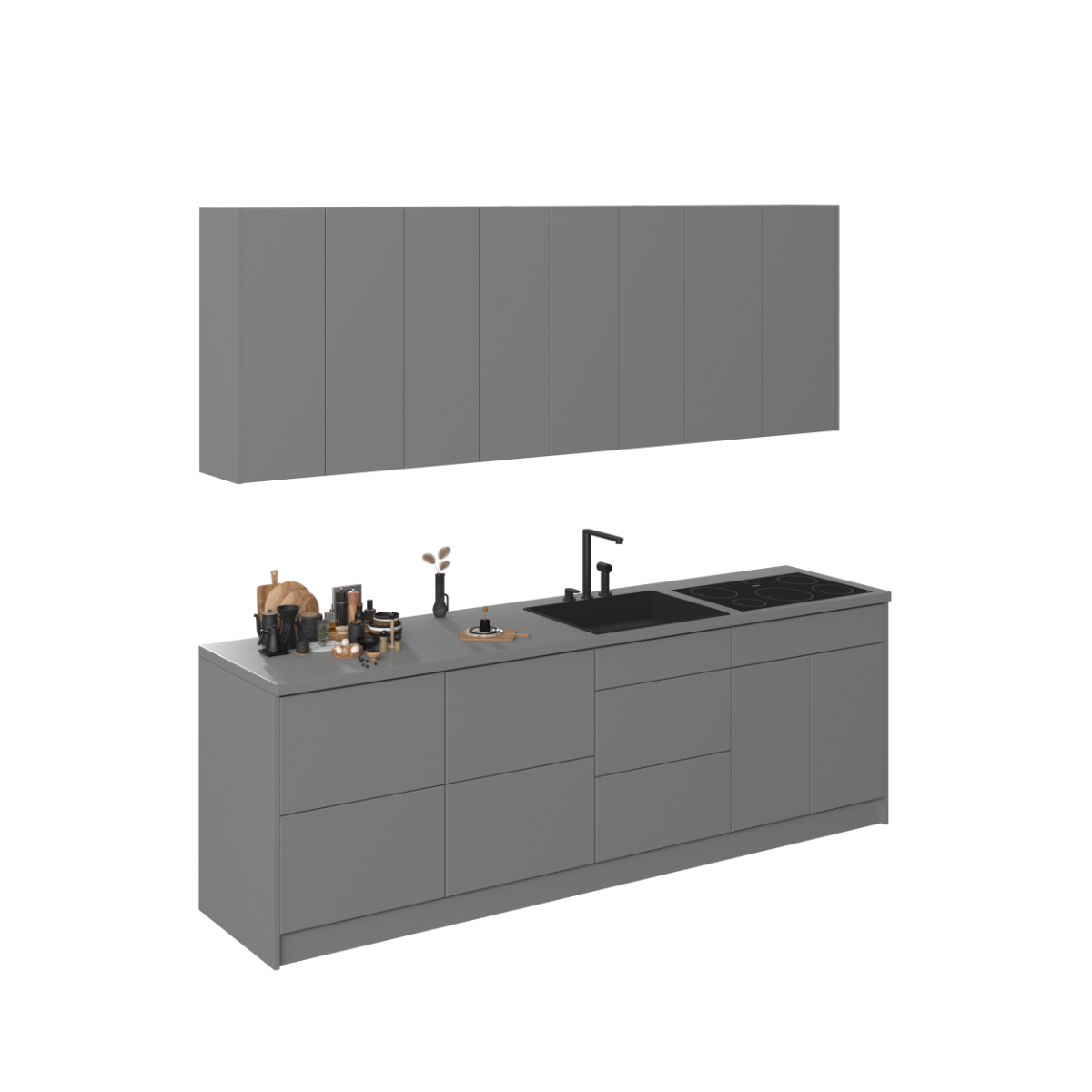 Kitchen Fusion Collection Gray Color Base Size 8.5Ft Wide