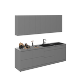 Kitchen Fusion Collection Gray Color Base Size 8.5Ft Wide