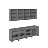 Kitchen Fusion Collection Natural Teak & Gray Color Base Size 8.5Ft Wide