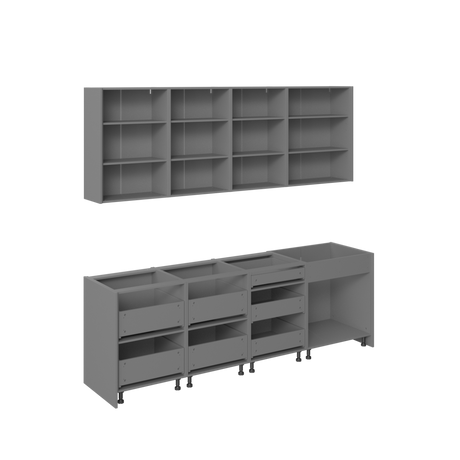 Kitchen Fusion Collection White Matte Color Base Size 8.5Ft Wide