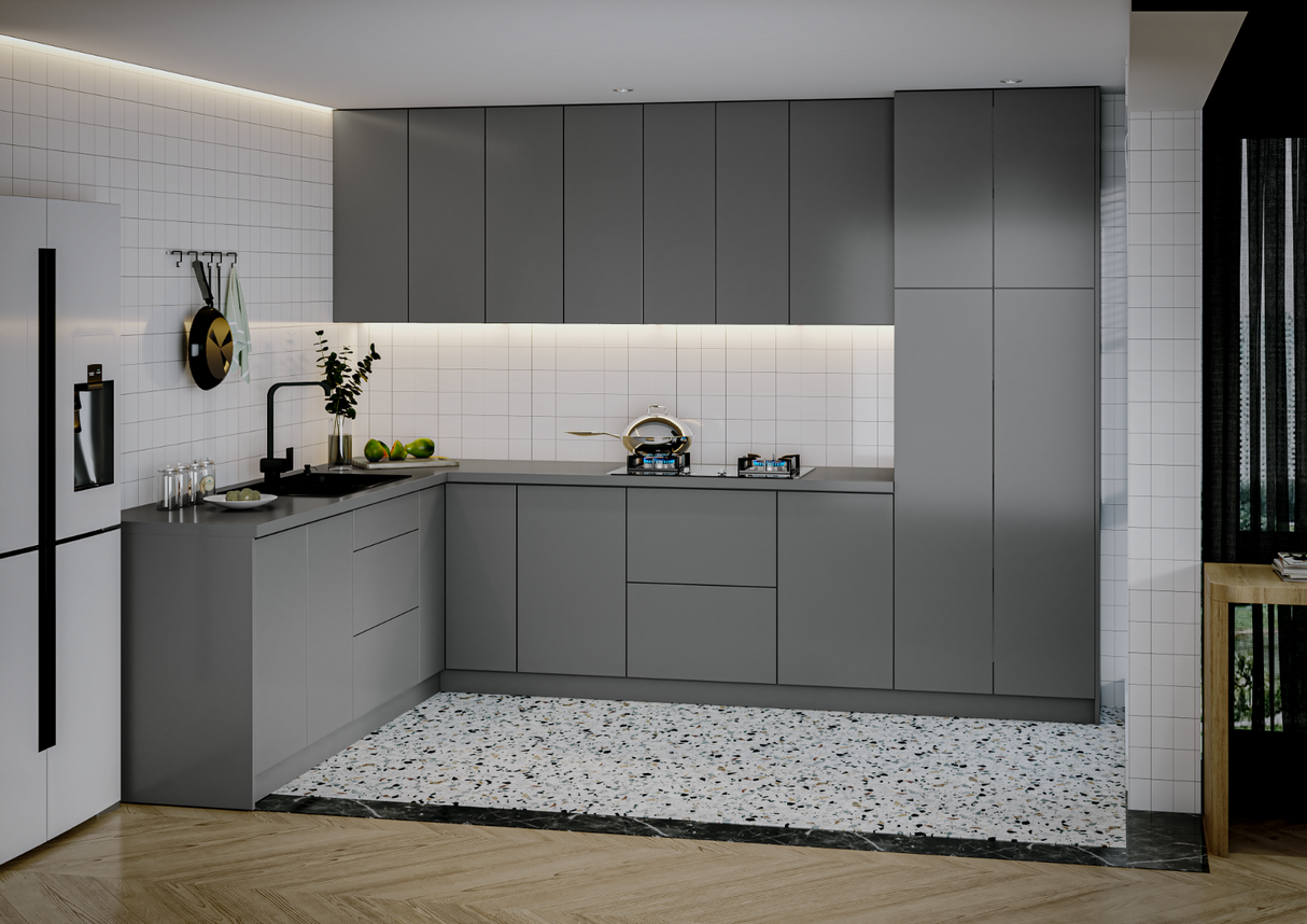 Kitchen Harmony Collection Gray Color Base Size 8x10Ft Wide