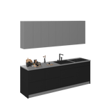 Kitchen Fusion Collection Black & Gray Color Base Size 8.5Ft Wide