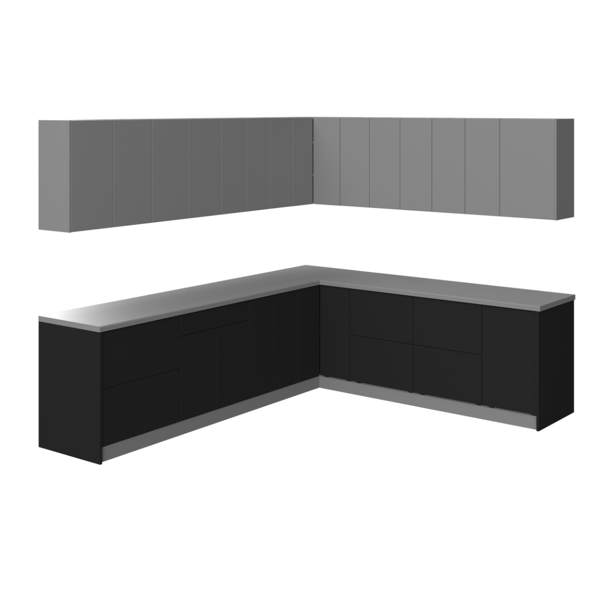 Kitchen Modern Collection Black & Gray Color Base Size 10x8,5Ft Wide