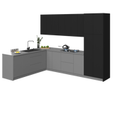 Kitchen Harmony Collection Gray & Black Color Base Size 8x10Ft Wide