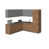 Kitchen Urban Collection Natural Teak & Gray Color Base Size 8x8Ft Wide