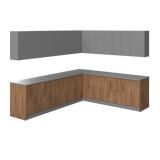 Kitchen Modern Collection Natural Teak & Gray Color Base Size 10x8,5Ft Wide