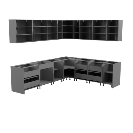 Kitchen Modern Collection White Gloss Color Base Size 10x8,5Ft Wide