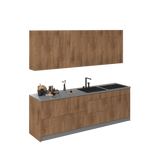 Kitchen Fusion Collection Natural Teak Color Base Size 8.5Ft Wide