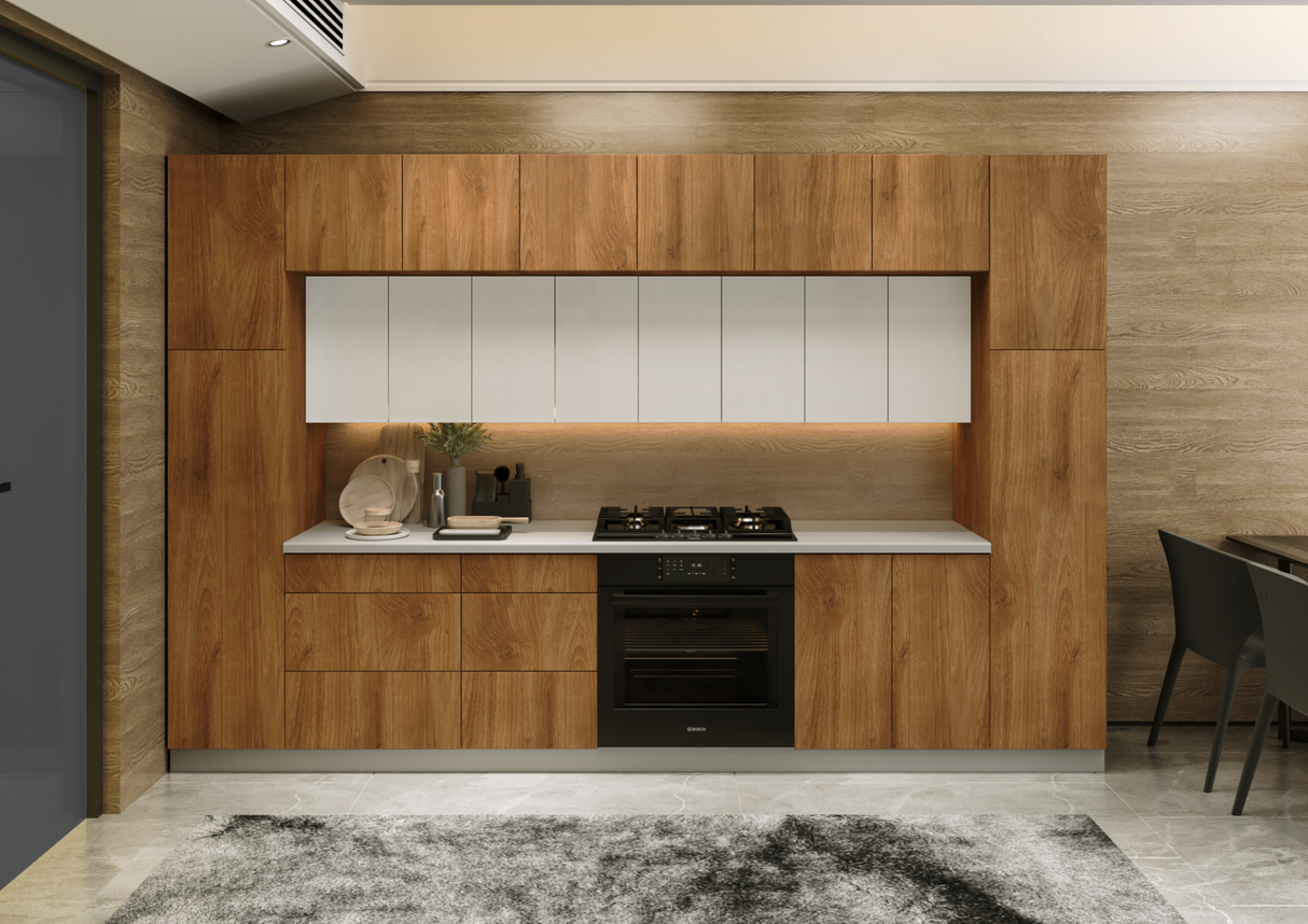 Kitchen Luxe Collection Natural Teak & White Color Base Size 12Ft Wide