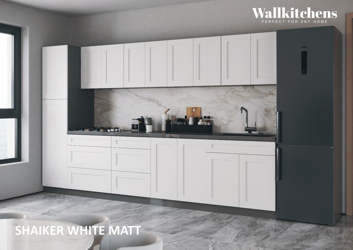 Kitchen Elegant Collection White Matte Color Base Size 11Ft Wide