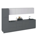 Kitchen Elegant Collection Gray & White Gloss Color Base Size 11Ft Wide