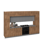 Kitchen Luxe Collection Natural Teak & Gray Color Base Size 12Ft Wide