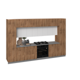 Kitchen Luxe Collection Natural Teak & White Color Base Size 12Ft Wide