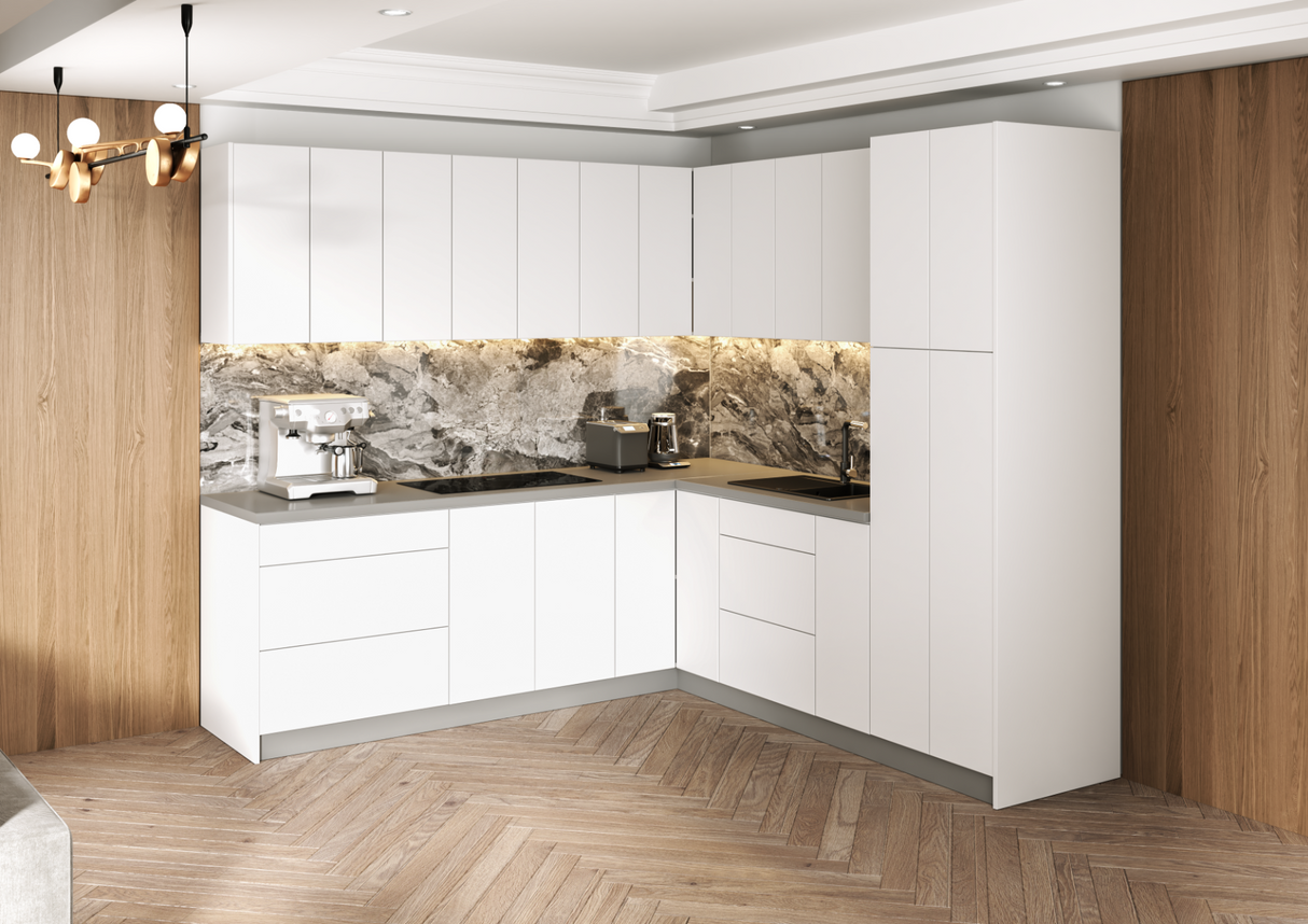Kitchen Urban Collection White Gloss Color Base Size 8x8Ft Wide