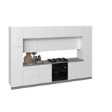 Kitchen Luxe Collection White Gloss Color Base Size 12Ft Wide