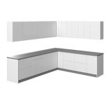 Kitchen Modern Collection White Gloss Color Base Size 10x8,5Ft Wide