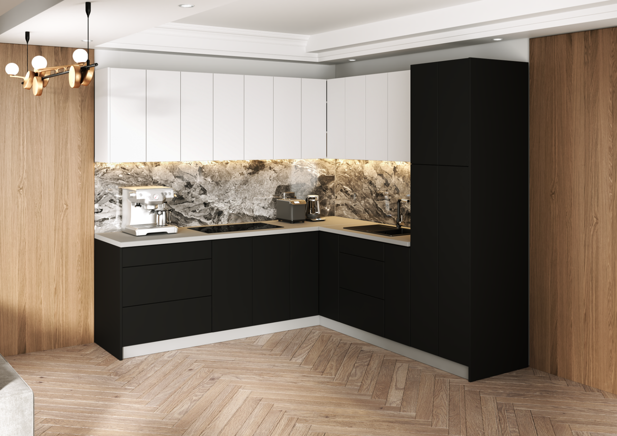 Kitchen Urban Collection Black & White Gloss Color Base Size 8x8Ft Wide