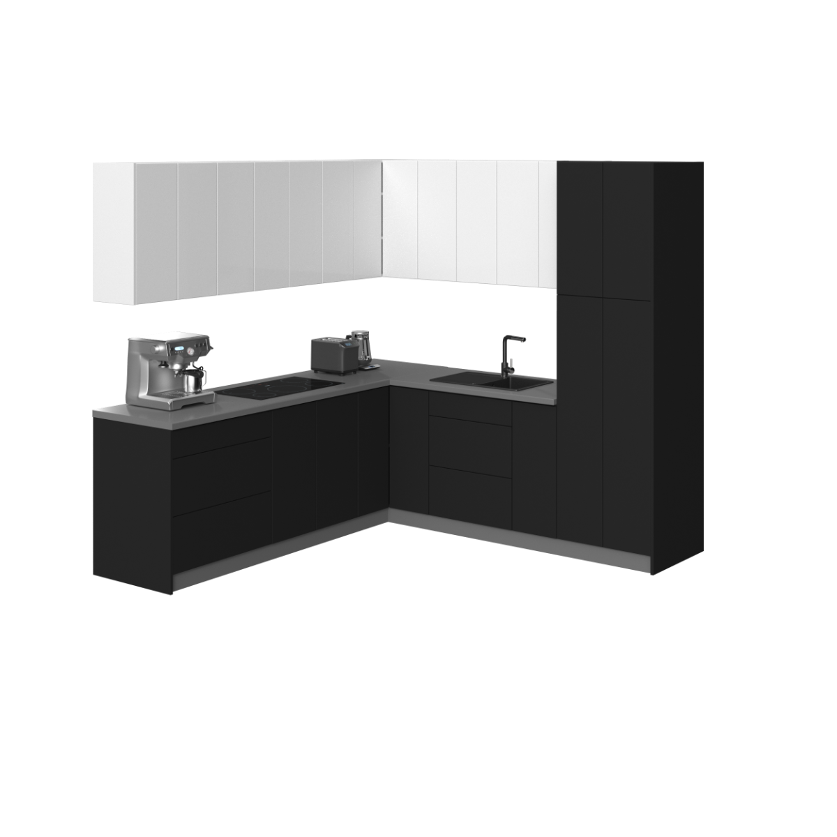 Kitchen Urban Collection Black & White Gloss Color Base Size 8x8Ft Wide