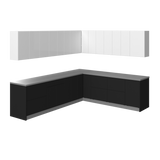 Kitchen Modern Collection Black & White Gloss Color Base Size 10x8,5Ft Wide