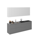 Kitchen Fusion Collection Gray & White Gloss Color Base Size 8.5Ft Wide