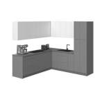 Kitchen Urban Collection Gray & White Gloss Color Base Size 8x8Ft Wide