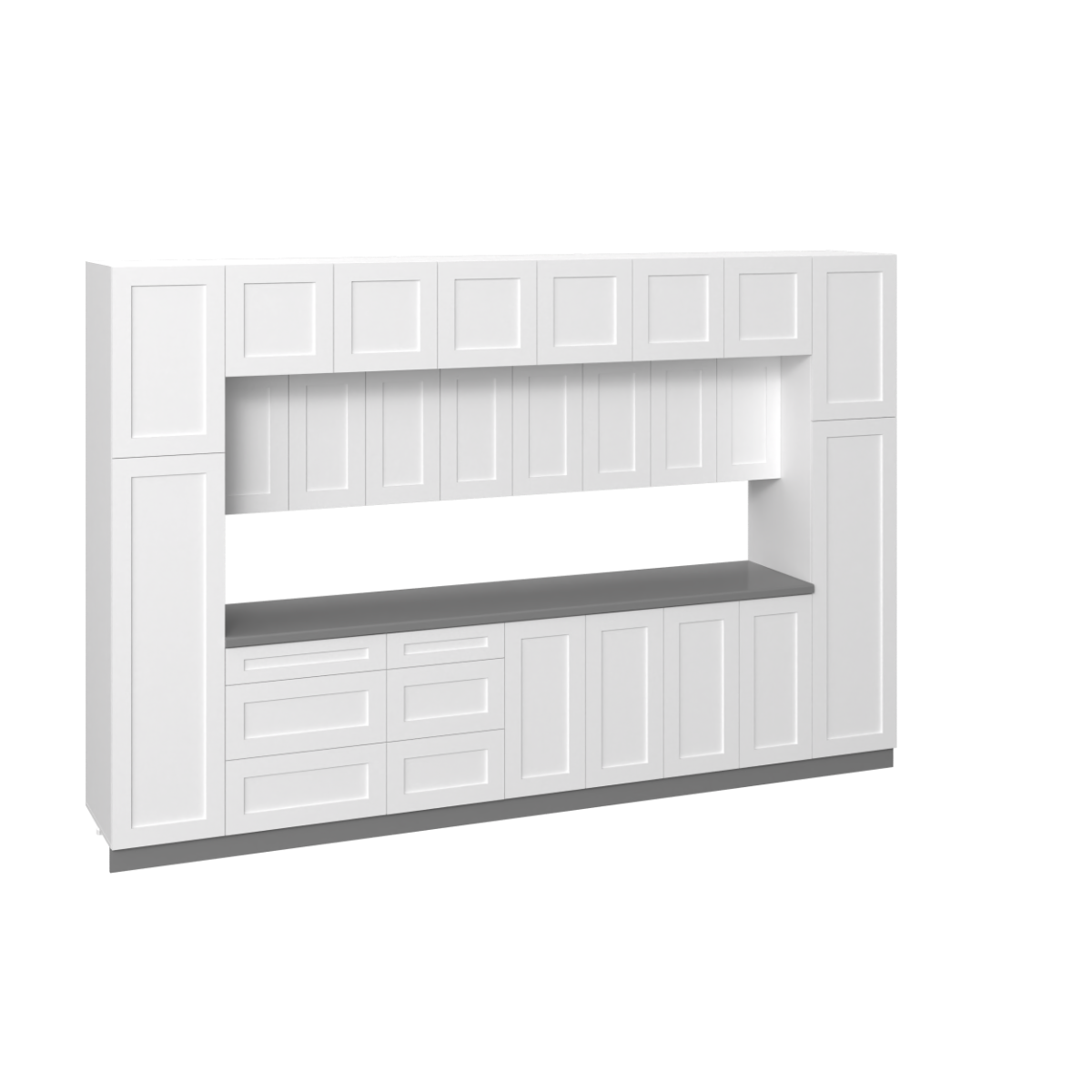 Kitchen Luxe Collection White Matte Color Base Size 12Ft Wide