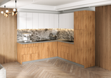 Kitchen Urban Collection Natural Teak & White Gloss Color Base Size 8x8Ft Wide